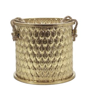 Χρυσό Κασπώ Με Χειρολαβές Σχοινιού 23.5x21cm