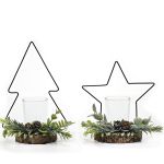 Χριστουγεννιάτικη Βάση Κεριών Φυσικό 14x22cm Σε 2 Σχέδια