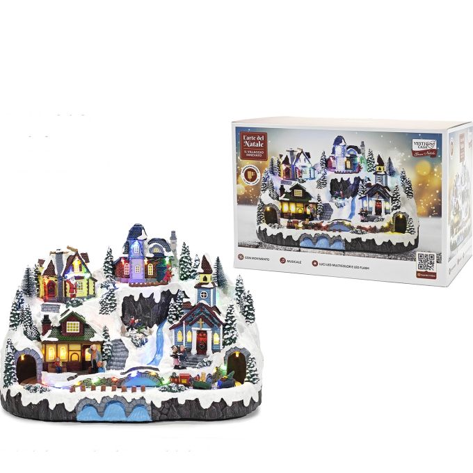 Χριστουγεννιάτικο Χωριό Φωτιζόμενο Με Μουσική Και Κίνηση 41x27x28cm