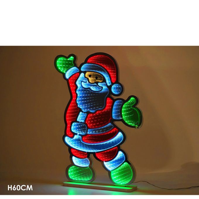 Χριστουγεννιάτικη LED Infinity Φιγούρα Άγιος Βασίλης 60cm