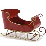 Χριστουγεννιάτικο Έλκηθρο Κόκκινο/Χρυσό 18cm