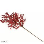 Χριστουγεννιάτικο Κλαδί Με Κόκκινα Μούρα 50cm