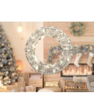 Χριστουγεννιάτικη Φωτιζόμενη Σφαίρα Με 30 MicroLED Ασημί 30cm