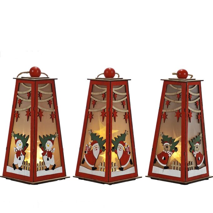 Χριστουγεννιάτικο Φανάρι Φωτιζόμενο 11.5x26cm Σε 3 Σχέδια