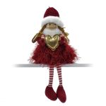 Χριστουγεννιάτικος Άγγελος Καθιστός Με Καρδιά Κόκκινο 49cm