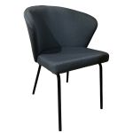 Καρέκλα Τραπεζαρίας ArteLibre JACARANDA Γκρι/Μαύρο Ύφασμα/Μέταλλο 56x56x76cm