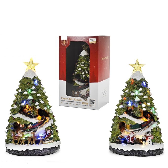 Χριστουγεννιάτικο Καρουζέλ Φωτιζόμενη Με Μουσική Και Κίνηση Φ22x38cm Σε 2 Σχέδια