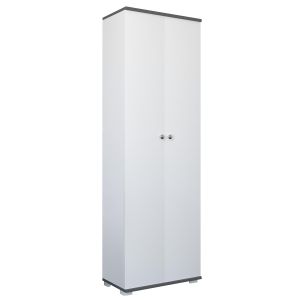 Ντουλάπι ArteLibre ROSELINE Λευκό/Ανθρακί Μοριοσανίδα 50x30x183cm