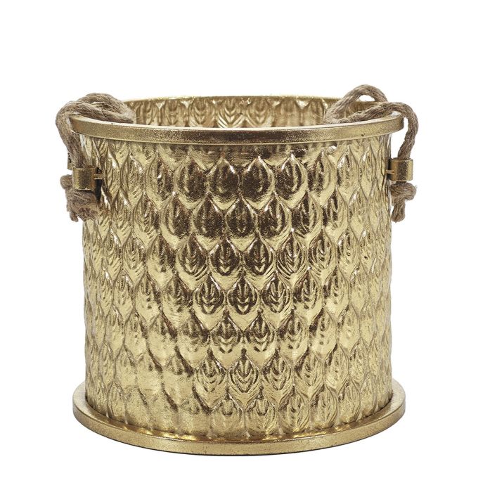 Χρυσό Κασπώ Με Χειρολαβές Σχοινιού 23.5x21cm