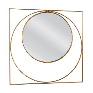 Καθρέπτης Τοίχου ArteLibre ALDOR Χρυσό Μέταλλο/Γυαλί 80x2x80cm