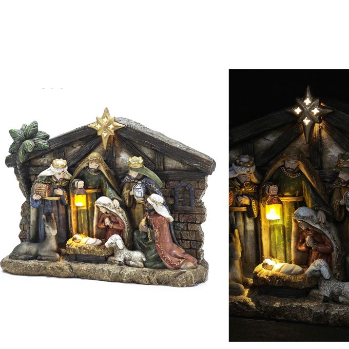 Χριστουγεννιάτικη Φάτνη Με Φως 25cm