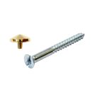 Ξυλόβιδα Γαλβανιζέ 45x25 Με Διακοσμ. Ορειχάλκινο Καπάκι Φ12 4Τμχ