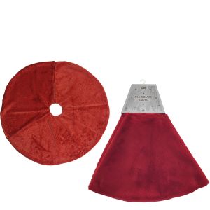 Χριστουγεννιάτικη Βάση Δέντρου Συνθετική Γούνα Κόκκινο Φ120cm