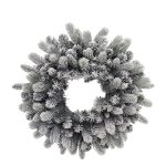 Χριστουγεννιάτικο Χιονισμένο Στεφάνι PE/PVC Με 135 Κλαδιά Φ60cm