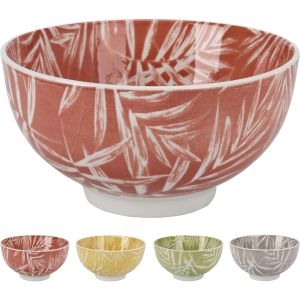 Μπολ ArteLibre Σχέδιο Φύλλα New Bone Πορσελάνη Φ16x8.2cm Σε 4 Χρώματα