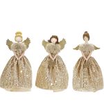 Χριστουγεννιάτικη Κορυφή Άγγελος Χρυσό 28cm Σε 3 Σχέδια