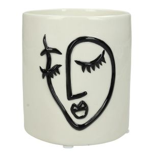 Κασπώ ArteLibre Πρόσωπο Λευκό Κεραμικό 11.5x11.5x12.5cm