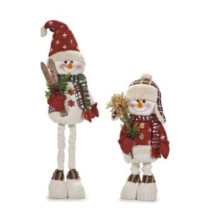 Χριστουγεννιάτικος Χιονάνθρωπος Επεκτεινόμενος Κόκκινο/Πράσινο 100cm