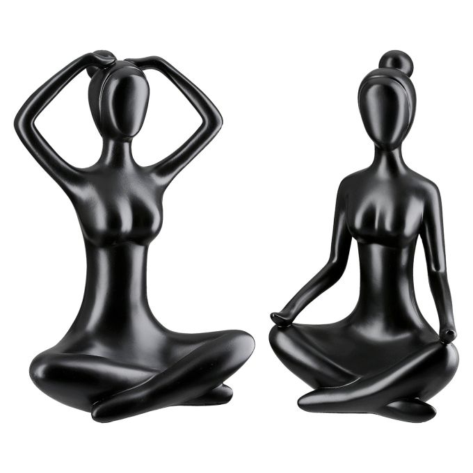 Φιγούρα Γυναίκα 'Meditation' Πολυ Μαύρο 2Τμχ 12x16x29cm