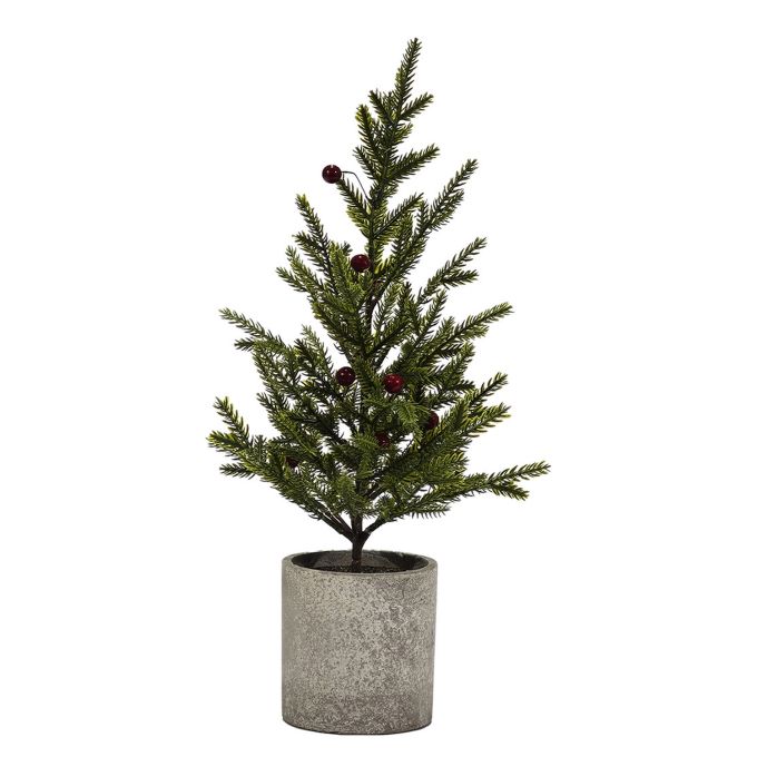 Χριστουγεννιάτικη Γλάστρα Με Δεντράκι Και Κόκκινα Berries 43cm