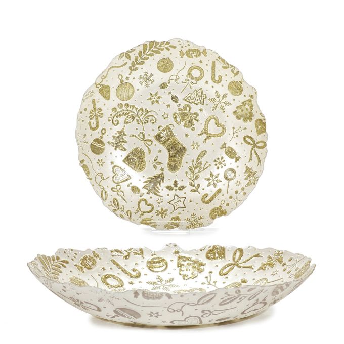 Χριστουγεννιάτικο Κεντρικό Διακοσμητικό Λευκό/Χρυσό 40cm