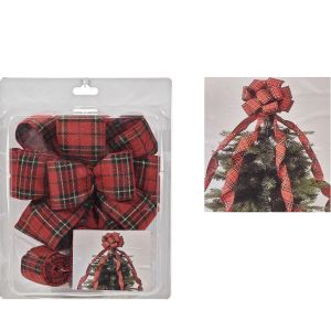 Χριστουγεννιάτικος Φιόγκος Κορυφής Σκωτσέζικος 205cm