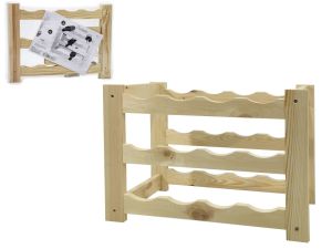 Μπουκαλοθήκη 12 Θέσεων Φυσικό Ξύλο 49x23x36cm