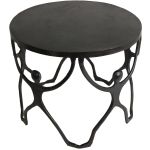 Τραπεζάκι ArteLibre Άνθρωποι Μαύρο Αλουμίνιο 58x58x49cm Σετ 2Τμχ