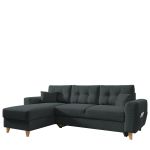 Καναπές Γωνιακός ArteLibre Αναστρέψιμη Γωνία JESSIE 235x160x85cm Σκούρο Γκρι