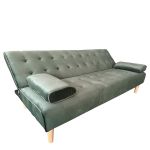 Καναπές Κρεβάτι Τριθέσιος ArteLibre ELFREDA Πράσινο Ύφασμα 188x83x83cm