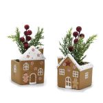 Σπίτι Γλυκό Γλάστρα Καφέ/Λευκό 17cm Σε 2 Σχέδια