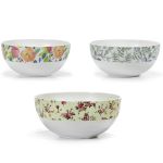 Σαλατιέρα Flowers λευκό/μοτίβα ύφους λουλουδιών Φ24xH11.5cm Σε 3 Σχέδια