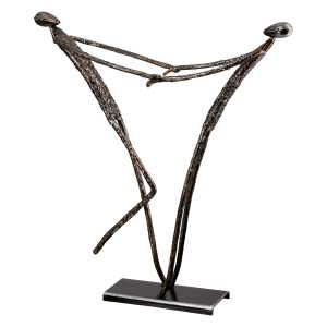 Φιγούρα Ζευγάρι 'Emotion' Μέταλλο Ασημί 6x27x29cm