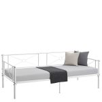 Καναπές Κρεβάτι ArteLibre CIMARRON Λευκό Μέταλλο Για Στρώμα 90x190cm