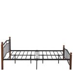 Κρεβάτι Ημίδιπλο ArteLibre ARROWHEAD Μαύρο/Καρυδί Μέταλλο Για Στρώμα 120x200cm