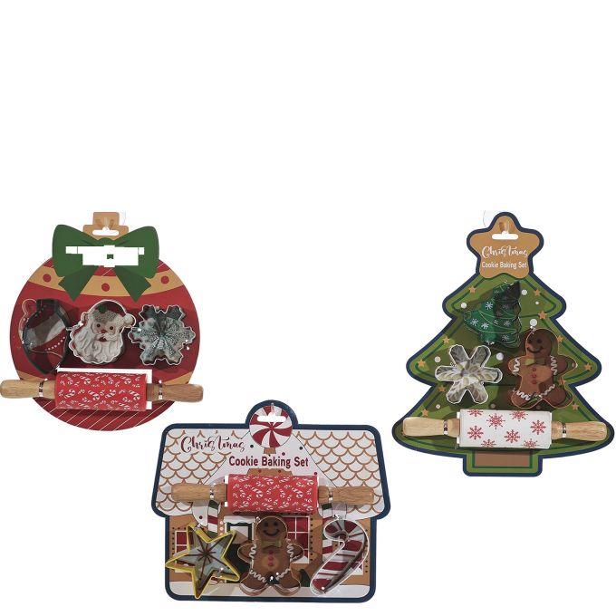 Χριστουγεννιάτικο Κουπάτ Με Πλάστη Σετ 3Τμχ Σε 3 Σχέδια