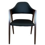 Καρέκλα Τραπεζαρίας ArteLibre SOLANA Μαύρο/Καρυδί PU/Μέταλλο 51x51x81cm