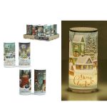 Λάμπα Με Χριστουγεννιάτικο Σκηνικό Φ7x15cm Σε 4 Σχέδια