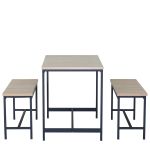 Σετ Τραπεζαρία (2+1) ArteLibre CARRISTON Δρυς/Μαύρο Μοριοσανίδα/Μέταλλο 110x60x75cm