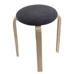 Σκαμπό ArteLibre MILOA Γκρι/Φυσικό Ύφασμα/Ξύλο 42x42x45cm