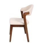 Καρέκλα Τραπεζαρίας ArteLibre ISMENE Μπεζ/Καρυδί Ξύλο/Ύφασμα 52.5x56x83cm