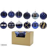 Χριστουγεννιάτικη Μπάλα Μπλε 150mm Σε 12 Σχέδια
