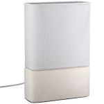Φωτιστικό Επιτραπέζιο Ορθογώνιο Κεραμικό/Ύφασμα Μπεζ/Λευκό 20x8x30cm