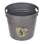 Δοχείο Πάγου ‘Iced Cold Beer!’ Με Χερούλια Γκρι Μέταλλο 6lt