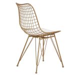 Καρέκλα Μεταλλική ArteLibre FAGUS Με Μαξιλάρι Χρυσό 49x58x83.5cm