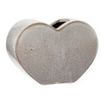 Βάζο 'Heart' Κεραμικό Μπεζ 8.5x20x14cm
