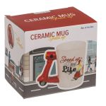 Κούπα Σκούτερ 375ml ‘Speed Up Your Ride’ Λευκό/Κόκκινο Κεραμικό 13.5x11cm