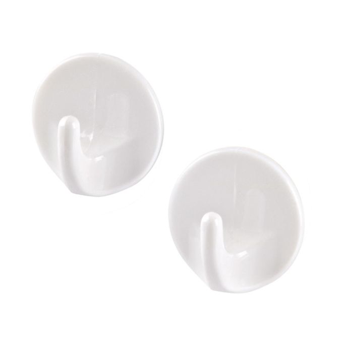 Γάντζος Αυτοκόλλητος Λευκό Πλαστικό 34mm 2Τμχ