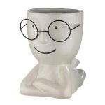 Βάζο ArteLibre Χαμογελαστή Φιγούρα Με Γυαλιά Κεραμικό 21.5x20x13.5cm Σε 2 Χρώματα 2 Σχέδια