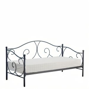 Κρεβάτι ArteLibre MICHAEL Μεταλλικό Sandy Black 209x97x106cm (200x90cm)